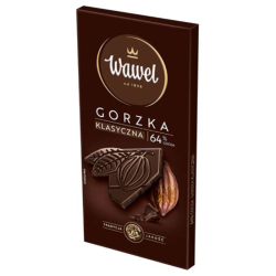 WAWEL CZEKOLADA 90G GORZKA PREMIUM 64% COCOA